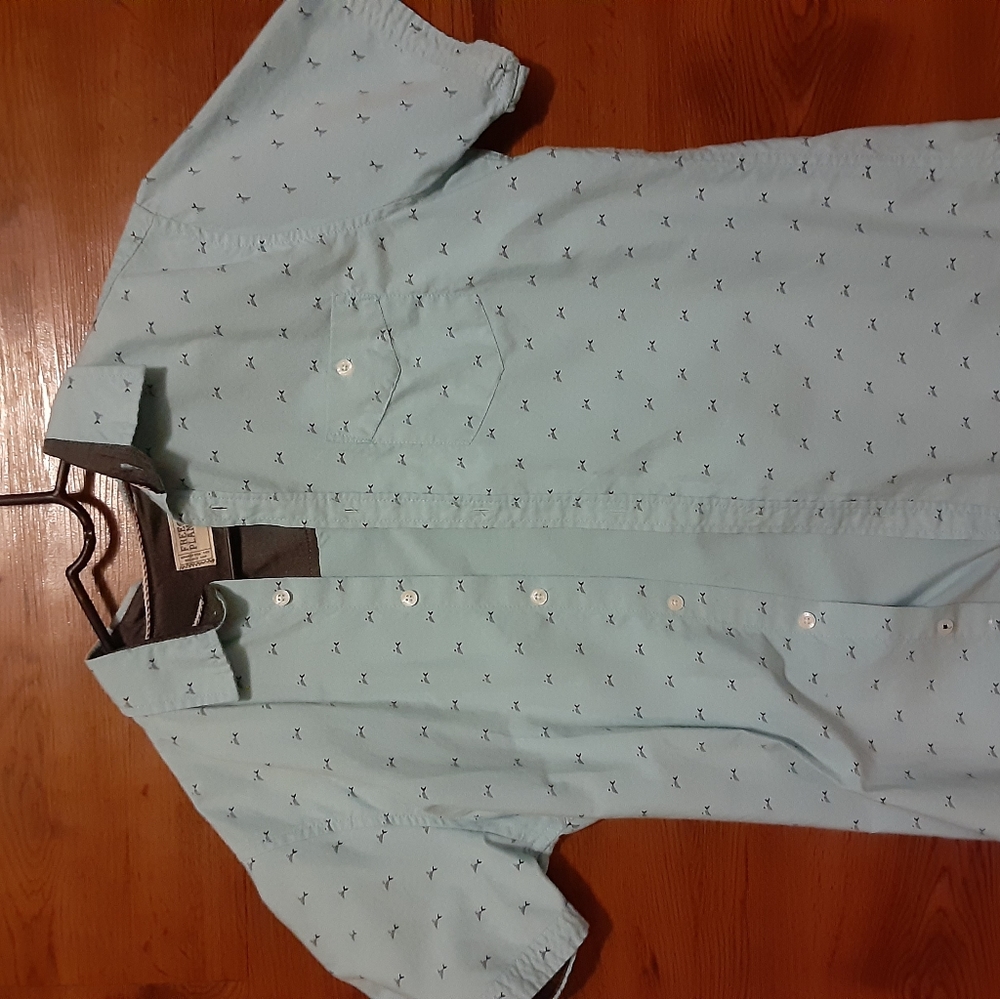 Free Planet Button Up Pattern Shirt White